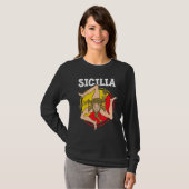 Sicilia Flag Sicily Palermo Italy 1 T-shirt (Voorkant volledig)