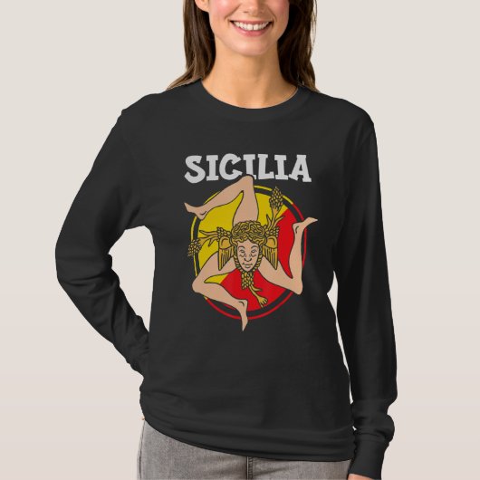 Sicilia Flag Sicily Palermo Italy 1 T-shirt (Voorkant)