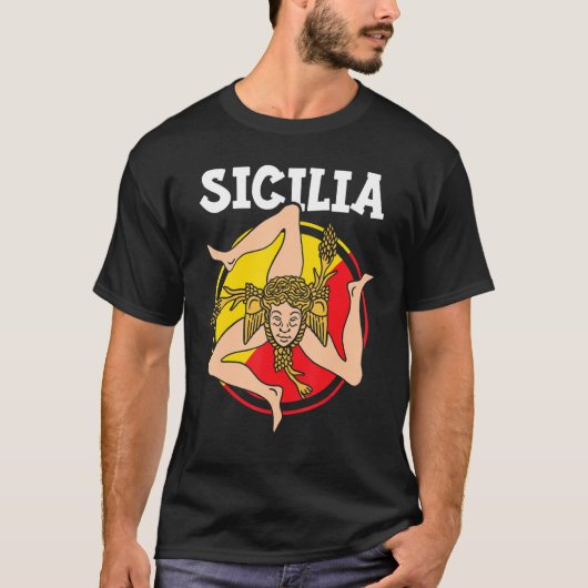 Sicilia Flag Sicily Palermo Italy 1 T-shirt (Voorkant)