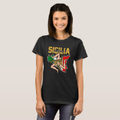 Sicilia Flag Sicily Palermo Italy 32 T-shirt (Voorkant volledig)