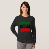 Sicilia Flag Sicily Palermo Italy 37 T-shirt (Voorkant volledig)