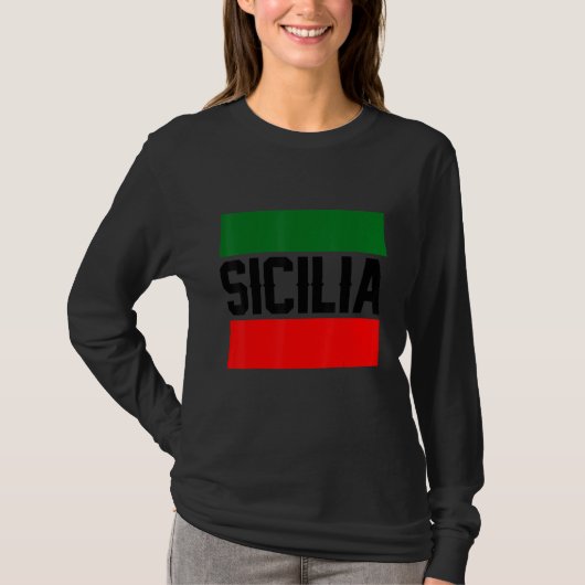 Sicilia Flag Sicily Palermo Italy 37 T-shirt (Voorkant)