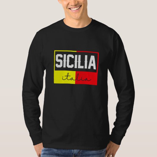 Sicilia Flag Sicily Palermo Italy  39 T-shirt (Voorkant)