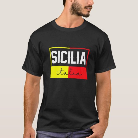 Sicilia Flag Sicily Palermo Italy  39 T-shirt (Voorkant)