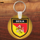 Sicilia Flag Sleutelhanger (Voorkant)