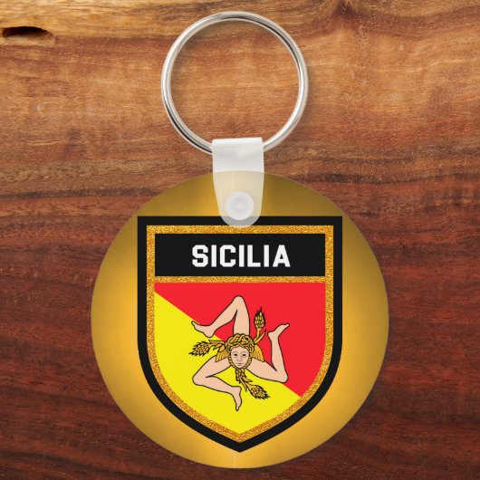 Sicilia Flag Sleutelhanger (Voorkant)