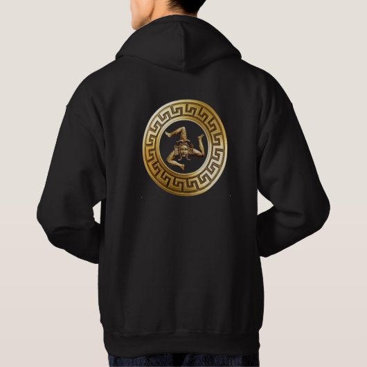 SICILIA (Golden Trinacria Symbol) Hoodie (Achterkant)