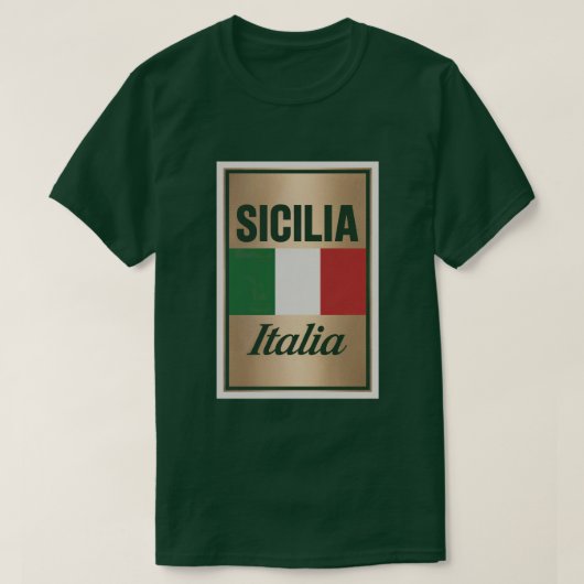 Sicilia Italia Groen T-shirt (Design voorkant)