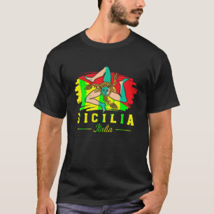 Sicilia Italia Vlag van Sicilië Trots Italiaans Si T-shirt