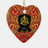 Sicilia Keepomwille Heirloom Heart Keramisch Ornament (Rechts)