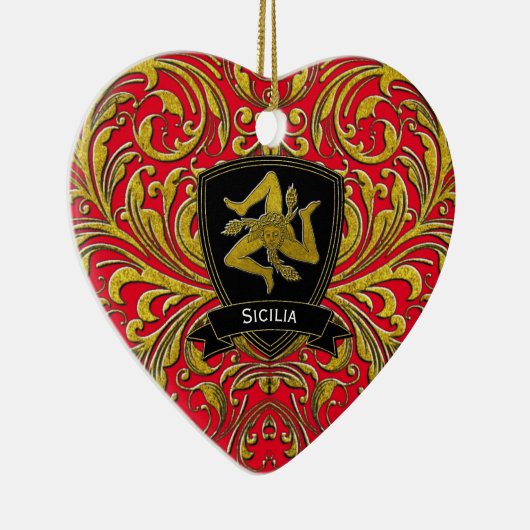 Sicilia Keepomwille Heirloom Heart Keramisch Ornament (Rechts)