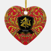 Sicilia Keepomwille Heirloom Heart Keramisch Ornament (Voorkant)