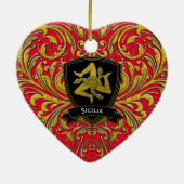 Sicilia Keepomwille Heirloom Heart Keramisch Ornament (Achterkant)