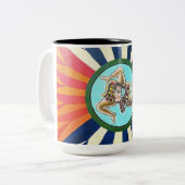 Sicilia la Trinacria symbool Sicilië Tweekleurige Koffiemok (Voorkant links)