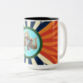 Sicilia la Trinacria symbool Sicilië Tweekleurige Koffiemok (Voorkant rechts)