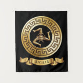 Sicilia (met symbool Trinacria) Wall Tapestry Wandkleed (Voorkant)