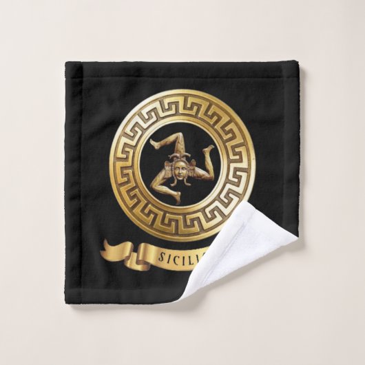Sicilia (met Trinacria), symbool Doordhanddoekset Bad Handdoek (Wasdoekje)