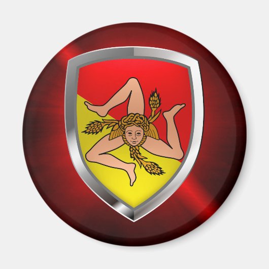 Sicilia Mettalic Emblem Magneet (Voorkant)