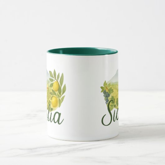 Sicilia Mt.Etna Design Mug Mok (Midden)