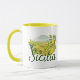 Sicilia Mt.Etna Design Mug Mok
