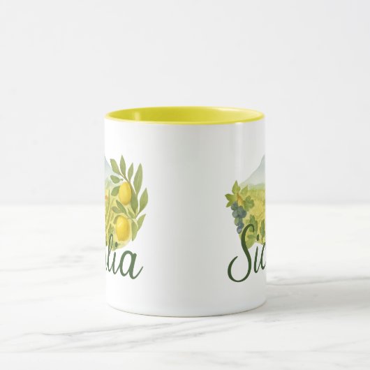 Sicilia Mt.Etna Design Mug Mok (Midden)