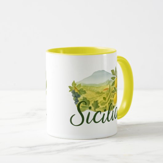 Sicilia Mt.Etna Design Mug Mok (Voorkant rechts)