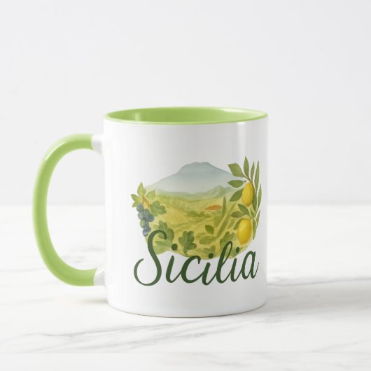 Sicilia Mt.Etna Design Mug Mok (Links)