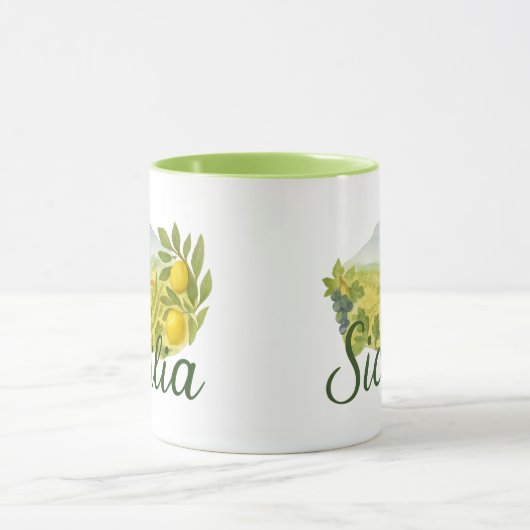 Sicilia Mt.Etna Design Mug Mok (Midden)