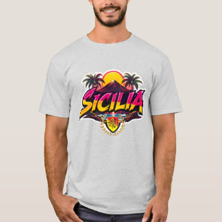 Sicilia Mt.Etna Design T-shirt