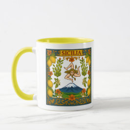 Sicilia Mt.Etna Trinacria Design Mug Mok