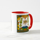 Sicilia Mt.Etna Trinacria Design Mug Mok (Voorkant rechts)