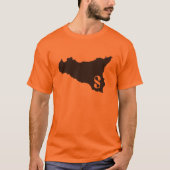 Sicilia oranje en zwart t-shirt (Voorkant)