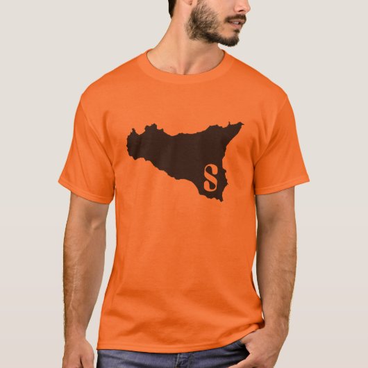 Sicilia oranje en zwart t-shirt (Voorkant)