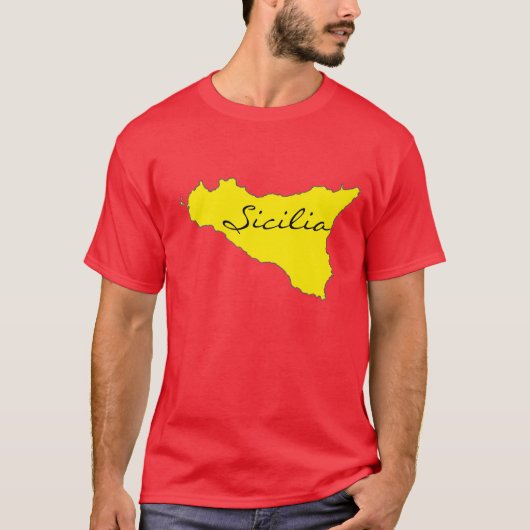 Sicilia Outline T-shirt (Voorkant)