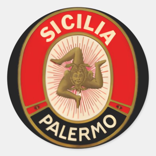 Sicilia Palermo Stijl Sicilië Ronde Sticker (Voorkant)