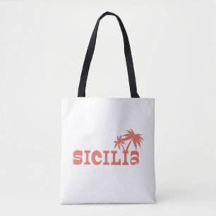 Sicilia Palm Island Zonsondergang Tote Bag