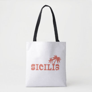 Sicilia Palm Island Zonsondergang Tote Bag