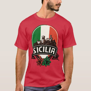 Sicilia Retro Italiaanse regio Design T-shirt