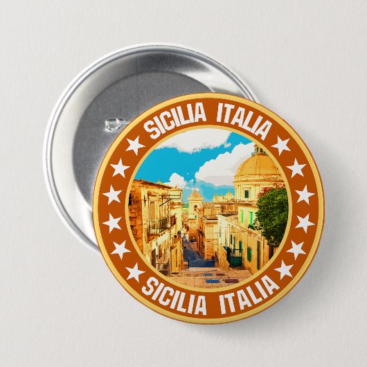 Sicilia Ronde Button 7,6 Cm (Voorkant /achterkant)