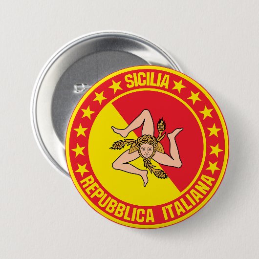 Sicilia Ronde Button 7,6 Cm (Voorkant /achterkant)