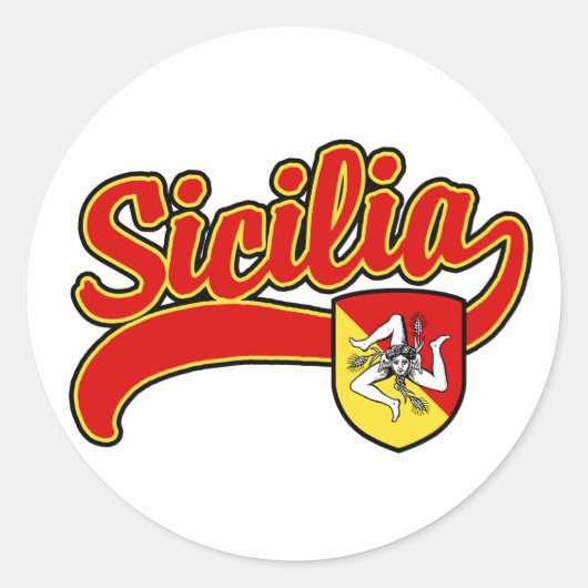 Sicilia Ronde Sticker (Voorkant)