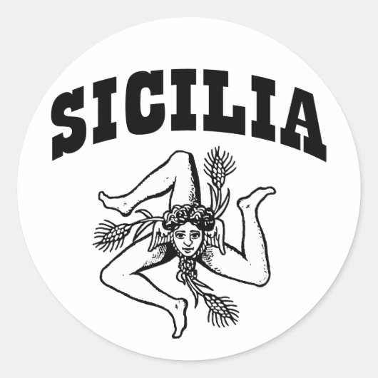 Sicilia Ronde Sticker (Voorkant)
