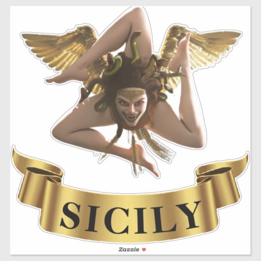 Sicilia Sicilia Sticker symbool Trinacria (Vel)