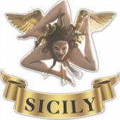 Sicilia Sicilia Sticker symbool Trinacria (Voorkant)