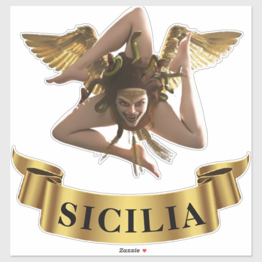 Sicilia Sicilia Sticker symbool Trinacria (Vel)