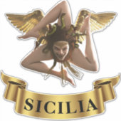 Sicilia Sicilia Sticker symbool Trinacria (Voorkant)