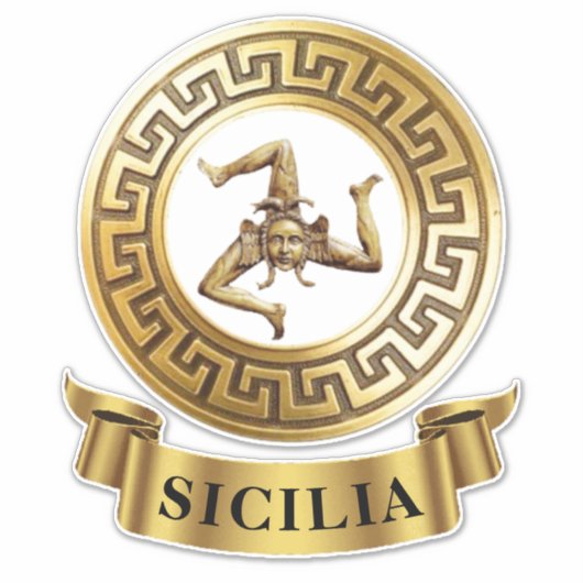 Sicilia Sicilia Trinacria-symbool Sticker (Voorkant)