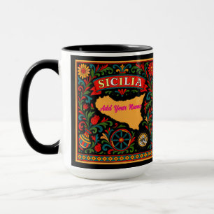 Sicilia Siciliaans ontwerp (aanpassen met naam) Mok