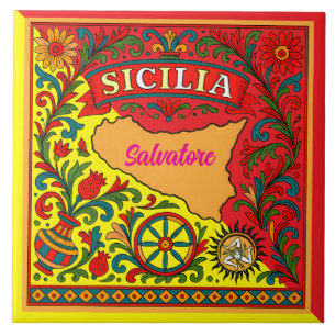 Sicilia Siciliaanse ontwerp tegel (aanpassen met n Tegeltje