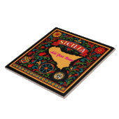 Sicilia Sicilian Design Tile (customize with name) Tegeltje (Zijkant)